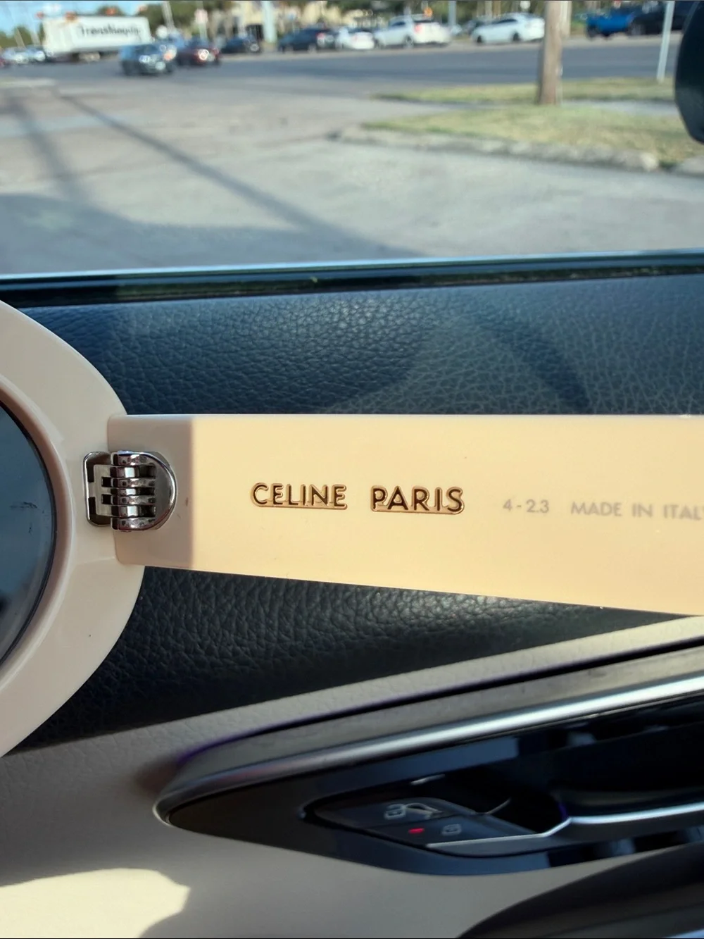 Celine Triomphe Oval Sunglasses, 52mm color ivory/brown solid - Picture 8 of 11